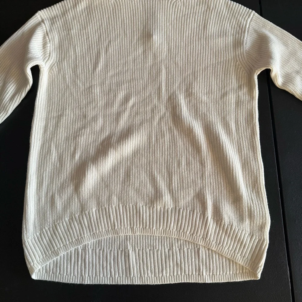 J Crew Ribbed Turtleneck Sweater‎ Womens XS Relaxed Ivory Knit Pullover BB427